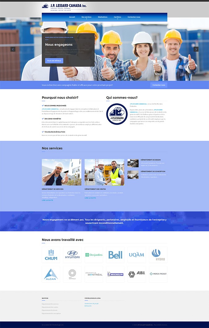site web JP LEssard Canada